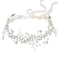 SWEETV Crystal Bridal Headpieces for Brides Silver Wedding Hair Accessories Bride Headband Pearl Hair Vine Rhinestone Hair Pieces for Women