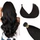 GOO GOO I Tip Hair Extensions Real Human Hair, 20inch 50g 50S, Cold Fusion I Tip Hair Extensions, Invisible Remy Hair Extensions, 1B Natural black