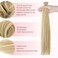 GOO GOO I Tip Hair Extensions Real Human Hair, 24inch 50g 50S, Cold Fusion I Tip Hair Extensions, Invisible Remy Hair Extensions, 16/22 Light Blonde Highlighted Golden Blonde