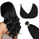 GOO GOO I Tip Hair Extensions Real Human Hair, 20inch 50g 50S, Cold Fusion I Tip Hair Extensions, Invisible Remy Hair Extensions, 1 Jet black