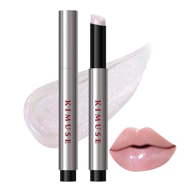 KIMUSE Lip Plumper, Hydrating Korean Lip Gloss, Click Tinted Lip Balm Solid Lipstick for Plumps &amp; Moisturizes, Long-wearing All-in-one Lip Plumping, Gloss, Balm