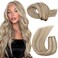 Moresoo Weft Hair Extensions Human Hair Light Brown with Blonde Hair Wefts Human Hair Sew in Extensions Blonde Highlight Sew in Hair Extensions Real Human Hair 20 Inch 100G