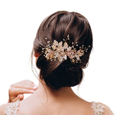 SWEETV Handmade Bridal Hair Comb, Wedding Hair Accessory and Headpiece for Brides and Bridesmaids