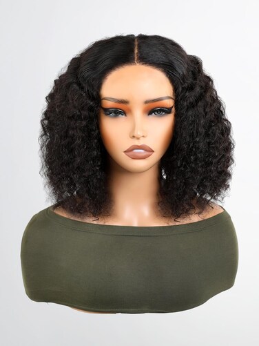 PERISMODA 10 Inch Short Bob Wig Human Hair 5x5 HD Lace Closure Curly Bob Wigs Human Hair Pre Bleached Knots 250% Density Short Curly Bob Wig 12A Virgin Human Hair for Black Women