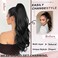 Ponytail Extension, 26 Inch Drawstring Ponytail Extension for Women Long Black Wavy Layered Pony Tails Hair Extensions Synthetic Clip in Ponytail Hairpiece for Women