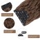 WECAN Clip in Hair Extension 24 Inch 6PCS Dark Brown Long Wavy Hairpieces for Women Natural Thick Synthetic Fiber Double Weft Hair Full Head