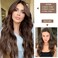 WECAN Clip in Hair Extension 24 Inch 6PCS Dark Brown Long Wavy Hairpieces for Women Natural Thick Synthetic Fiber Double Weft Hair Full Head