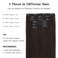HOTBANANA Human Hair Clip in Hair Extensions, Dark Brown 120g Clip in Hair Extensions Real Human Hair Straight Remy Hair Clip in Hair Extensions 20 Inch 7pcs