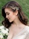 SWEETV 2Pcs Bridal Hair Accessories Pearl Bride Wedding Hair Pins Leaf Bridal Head Piece Rhinestones Hair Jewelry Gold Hair Accessories for Women and Girls