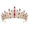 SWEETV Baroque Princess Tiara for Women, Royal Queen Crown Diadem Headband, Crystal Costume Accessories for Prom Birthday Red, Audrey Quinceanera Crown