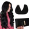 GOO GOO Tape in Hair Extensions Human Hair, 1 Jet black, 22inch 50g 20pcs, Thick Ends Straight Seamless Tape in, Invisible Tape in Hair Extensions Human Hair