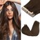 GOO GOO Tape in Hair Extensions Human Hair, 4A Chocolate Brown, 18inch 100g 40pcs, Thick Ends Straight Seamless Tape in, Invisible Tape in Hair Extensions Human Hair