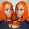Ginger Bob Lace Front Wigs Human Hair 180% Density Glueless Wigs Human Hair Pre Plucked Pre Cut 4x4 HD Lace Front Wigs Human Hair for Black Women 12 inch