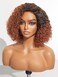 LUVME HAIR 10" Bright Brown Curly Wig Human Hair Pre Plucked, Undetectable Real HD Pre Cut Lace Wig Ombre Curly Wigs Short Curly Bob Wig Human Hair 180 Density Curly Glueless Wig Bleached Knots