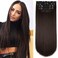 4Pcs Hair Extensions Clip in Brown Black Clip in Hair Extensions for Women Straight Hair Extensions Long 20 Inches(4pcs, 20Inch, 4#)
