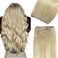 GOO GOO Sew in Hair Extensions Real Human Hair, Weft Hair Extensions Human Hair, 18ET90A Natural Blonde Balayage 14Inch 80g, Weft Bundles Straight Silky Remy Hair