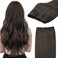GOO GOO Sew in Hair Extensions Real Human Hair, Weft Hair Extensions Human Hair, 1C Mocha Brown 24inch 120g, Weft Bundles Straight Silky Remy Hair