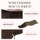 GOO GOO Sew in Hair Extensions Real Human Hair, Weft Hair Extensions Human Hair, 4/26/4 Balayage Chocolate Brown to Honey Blonde 24inch 120g, Weft Bundles Straight Silky Remy Hair