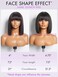 LUVME HAIR 10 Inch Light Yaki Straight Bob Wig with Bangs Human Hair Realistic HD Lace Short Black Bob Wigs, Ready to Go Blunt Cut Bob Wig Glueless 180 Density