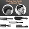 DUAIU Hair Brush, Boar Bristle Hair Brush and Hair Comb Set, Men Professional Styling Hairbrush Wide Tooth Comb for Curls Straight Thick Thin All Hair (5 PCS)