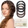 Authentic Mulberry Silk Skinny Hair Match Scrunchies for Women, Anti Breakage Hair Ties for Curly Thick &amp; Thin Hair, No Dent &amp; Pull, 100% Silk for Buns, Sleep &amp; Ponytail, Medium/Deep Brunette (4 Pack)