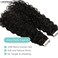 Lacerhair Invisible Tape in Hair Extensions Human Hair Kinky Curly African American Black Real Hair Seamless Tape in Curly Hair Extensions Human Hair for Black Women #1B 16 Inch 100G/40Pcs