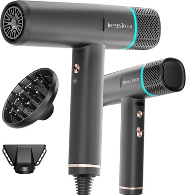 Hair Blow Dryer 150000 RPM, 200 Million Negative Ionic Blow Professional Hair Dryer with Diffuser, 3 Temps/2 Speeds, 6.56 Ft Cord Fast Drying and Portable for Home Traveling, Black