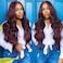 Colorful Bird Dark Purple Human Hair Wig Body Wave Deep Burgundy 13x4 Lace Front Wigs Grape Purple Glueless Wigs 180% Density for Women HD Transparent Lace Front Wigs 18 inch