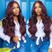 Dark Burgundy 13x4 Body Wave Lace Front Wig Human Hair 150% Density Deep Smokey Purple Body Wave Wigs for Women HD Transparent Lace Front Wigs Glueless Human Hair Pre Plucked with Baby Hair 28inch