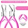 Beauty &amp; Crafts Hair Extension Tools- Stainless Steel Pliers Set for Micro Beads- 1 Crochet Needle 1 Pulling Hook with Tail Comb- Micro Links Tool Kit with Leather Pouch- (Pink)