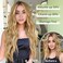 KooKaStyle Invisible Wire Hair Extensions with Transparent Headband Adjustable Size 4 Secure Clips Long Wavy Secret Wire Hairpiece 20 Inch Honey Blonde for Women