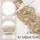 KooKaStyle Invisible Wire Hair Extensions with Transparent Wire Adjustable Size 4 Secure Clips Long Wavy Curly Secret Synthetic Hairpieces for Women (20 Inch, Light Brown mix Highlight Blonde)