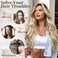 KooKaStyle Invisible Wire Hair Extensions with Transparent Wire Adjustable Size 4 Secure Clips Long Wavy Curly Secret Synthetic Hairpieces for Women (20 Inch, Light Brown mix Highlight Blonde)