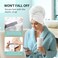 YFONG X-Large Microfiber Hair Towel Wrap for Women, Soft Hair Drying Towel with Elastic Band, Fast Drying Hair Turbans for Wet Curly Long Hair, Microfiber Towel for Hair Anti Frizz 30" X 40" (White)