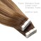 Lacer Tape in Hair Extensions Remy Human Hair 20 Pieces 50 Grams Human Hair Tape in Extensions Chocolate Brown to Caramel Blonde Hair Exteniosions Tape ins R#4-4/27 24 Inches