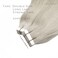 Lacer Tape in Hair Extensions Silky Straight Silver Grey Adhesive Tape in Hair Extensions 100 Percent Remy Human Hair Soft Glue in Brazilian Hair Extensions 20 Pcs 50 Grams 22 Inch