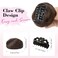 REECHO 2 PCS Mini Claw Clip in Messy &amp; Cat Ears Hair Bun Extensions HB001 Wig Accessory Updo Hairpieces for Women Girls (Pack of 2-3" Straight, Dark Chocolate Brown)