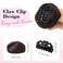 REECHO 2 PCS Mini Claw Clip in Messy &amp; Cat Ears Hair Bun Extensions HB001 Wig Accessory Updo Hairpieces for Women Girls (Pack of 2-3" Straight, Dark Brown)