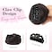 REECHO 2 PCS Mini Claw Clip in Messy &amp; Cat Ears Hair Bun Extensions HB001 Wig Accessory Updo Hairpieces for Women Girls (Pack of 2-3.5" Wavy, Dark Brown)