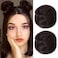 REECHO 2 PCS Mini Claw Clip in Messy &amp; Cat Ears Hair Bun Extensions HB001 Wig Accessory Updo Hairpieces for Women Girls (Pack of 2-3.5" Wavy, Dark Brown)