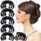 RC ROCHE ORNAMENT 6 Pcs Womens Elegant Premium Luxe Chic Styling Sectioning Super Strong Hold Non Slip Big Hair Fashion Pin Grips Claw Jaw Clamp Clips, Medium Black