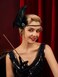 SWEETV 1920s Headpiece Flapper Headband, Rhinestone Pearl Feather Hair Band Great Gatsby Headpiece Accessoreis for Women,Green