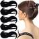 RC ROCHE ORNAMENT 6 Pcs Womens S Shape Anti Slip Firm Grip Comfortable Side Slide Beauty Chic Strong Premium Quality Plastic Lightweight Hair Accessories Clips, Medium Black