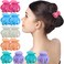 RC ROCHE ORNAMENT 12 Pcs Womens Octopus Claws Jaw Pumpkin Hair Clips Interlocking Teeth Strong Hold No Slip Grip Quality Clutcher Clamp Classic Beauty Fashion Accessory, Small Pastel Multicolor