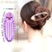 RC ROCHE ORNAMENT 6 Pcs Hair Clip Classic Oval Side Opening Slide Plastic Curve Flat Comb Inner Teeth Clamp Barrette Girls Ladies Beauty Accessory Grip, Large Transparent Multicolor