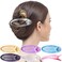 RC ROCHE ORNAMENT 6 Pcs Hair Clip Classic Oval Side Opening Slide Plastic Curve Flat Comb Inner Teeth Clamp Barrette Girls Ladies Beauty Accessory Grip, Large Transparent Multicolor