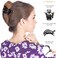 RC ROCHE ORNAMENT 6 Pcs Womens Premium Plastic Curve Claw Jaw Side Slide Curve Clasp Anti Slip Comfy Styling Barrettes Girls Beauty Accessory Hair D&eacute;cor Clips Clamps, Medium Black