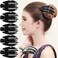RC ROCHE ORNAMENT 6 Pcs Womens Premium Plastic Curve Claw Jaw Side Slide Curve Clasp Anti Slip Comfy Styling Barrettes Girls Beauty Accessory Hair D&eacute;cor Clips Clamps, Medium Black