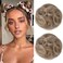 REECHO Space Bun Hair Pieces, 2 PCS Mini Claw Clip in Messy &amp; Cat Ears Fake Hair Bun Extensions HB001 Wig Accessory Updo Hairpieces for Women Girls (Pack of 2-3.5" Wavy, Dark Blonde)