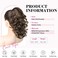 REECHO 12" Ponytail Extension, Classic Loose Curly Wavy Claw Clip Pony tails Hair Extensions Hairpieces for Women - Chocolate Brown with Highlights